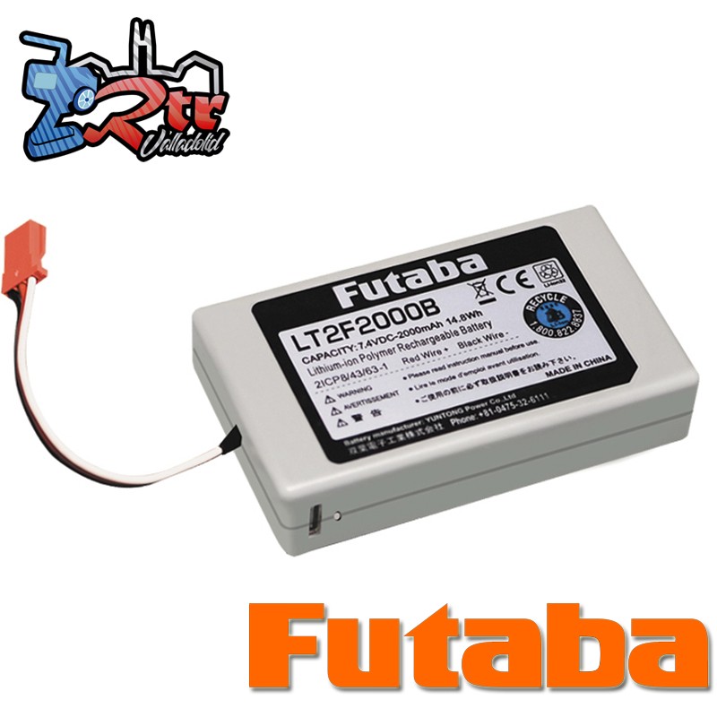 Lipo Futaba USB 2000Mah Batería 7.4V para transmisor Futaba 16IZ/10PX