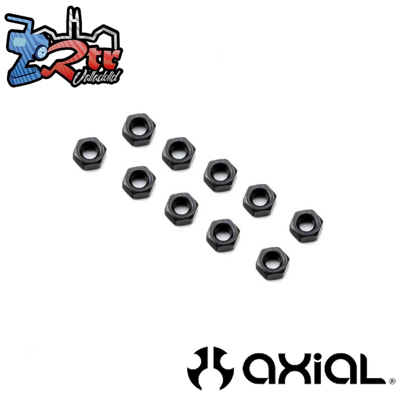 Tuerca M3 delgada negra 10 uniddes Axial AXI-3836