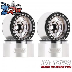 Llantas Injora 1.9 beadlock Turbine 143Gr por unidad 10mm Outset (4 Unidades) W1958 Plata