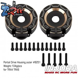Contrapeso Injora de latón negro Carcasa portal exterior 8251 para TRX-4 TRX-6