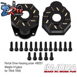Contrapeso Injora de latón negro portal exterior 49gr/u 8251 para TRX-4 TRX-6