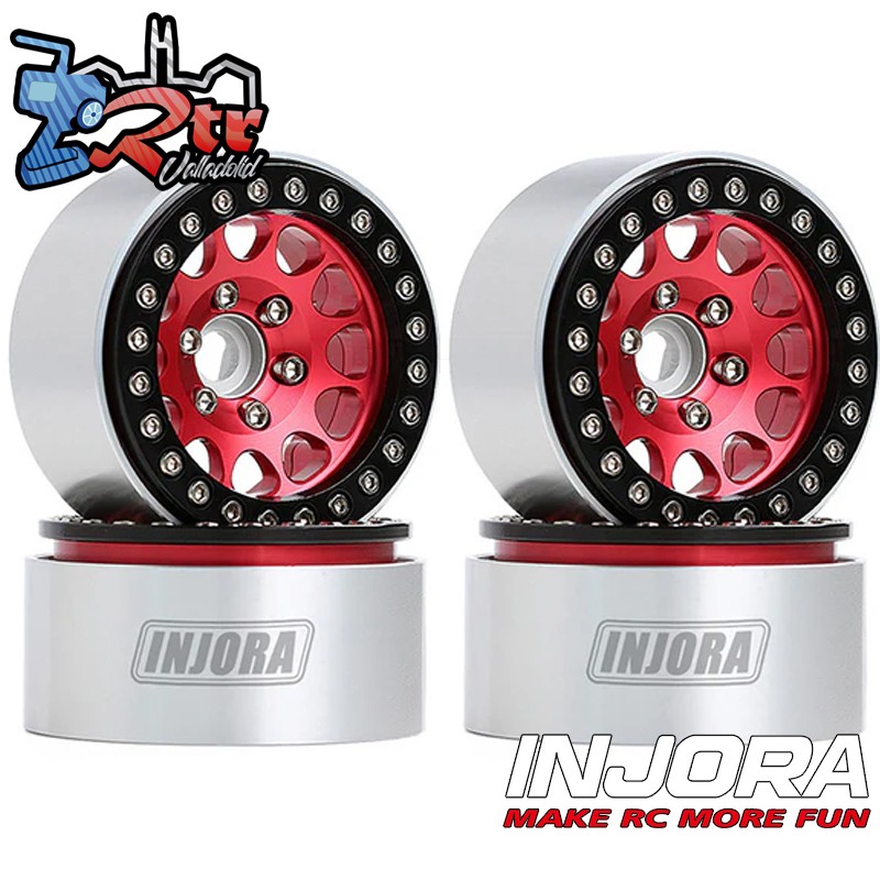 Llantas Injora 1.9 beadlock 82Gr por unidad 10mm Outset (4 Unidades) Rojo