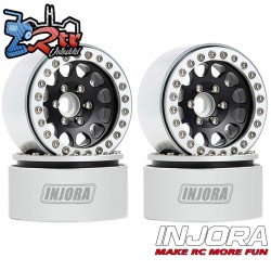 Llantas Injora 1.9 beadlock 82Gr por unidad 10mm Outset (4 Unidades) Plata negro