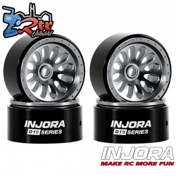 Llantas Injora 0.7" D19 Ripple Plata Aluminio SCX30 1/30 W7005