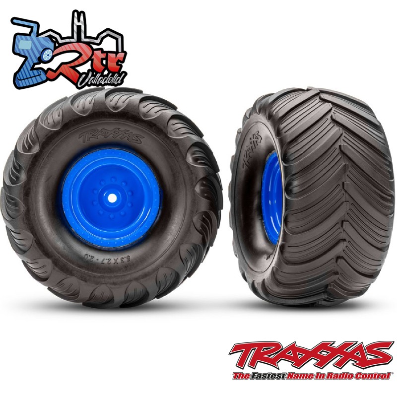 Ruedas Traxxas Groove ensambladas Azul 1/10 12mm TRA3665-BLUE
