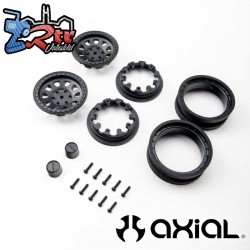 Llantas Raceline Daytona Beadlock negras de 1.9 pulgadas Axial AXI-3872