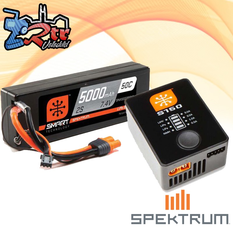 Spektrum SMART Powerstage LiPo 5000mAh 7.4V 2S 50C Caja Dura Conector IC3