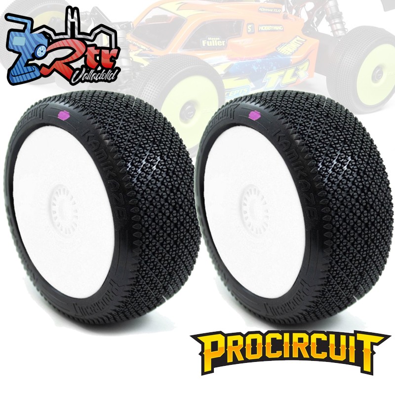 Ruedas Procircuit Kamikaze V3 Buggy K1 Arcilla super suave en llanta Blanca