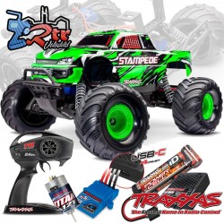 Traxxas Stampede HD 2wd Escobillas XL-5 Monster Truck 1/10 RTR Verde Bateria y Cargador Incluido