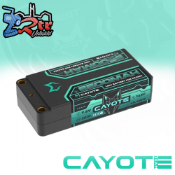 Batería LiPo CAYOTE Racing Shorty 6500mAh 7.6V 2S 145C HV LiPo 5mm, 228g