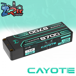 Batería LiPo CAYOTE Racing de 8700 mAh, 7,4 V, 2S, 145 C 5 mm, 319 g