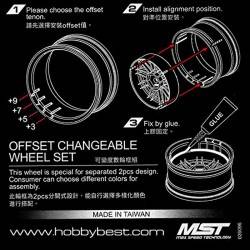 Llantas Oro Mate Plata GD-FS 501 Drift MST Outset Variable ( 4 Unidades)  MST102082GD