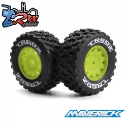 Assembled Wheel & Tyre Set (Fluoro Green-2pcs)