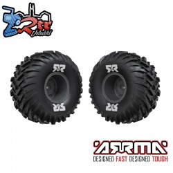 dBoots Cut Chevron MT Tire Set Glued  Gun metal