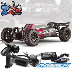 Maverick RC QByte XB Flux Brushless 1/12th 4wd Buggy - Rojo