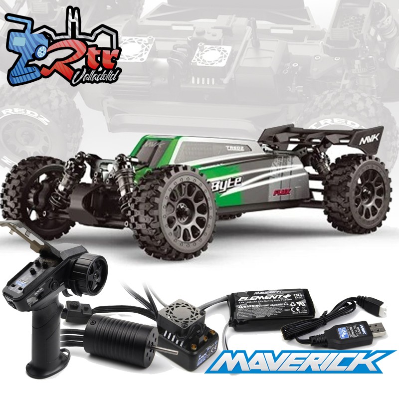 Maverick RC QByte XB Flux Brushless 1/12th 4wd Buggy - Verde