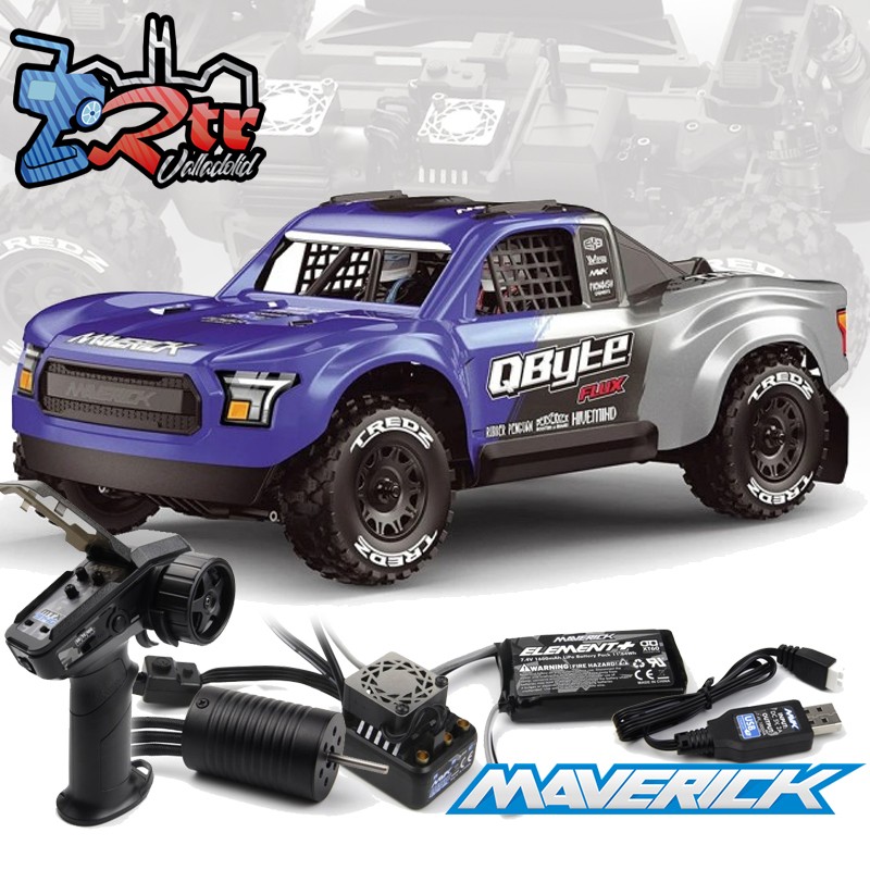 Maverick RC QByte SC Flux Brushless 1/12th SC Truck - Azul
