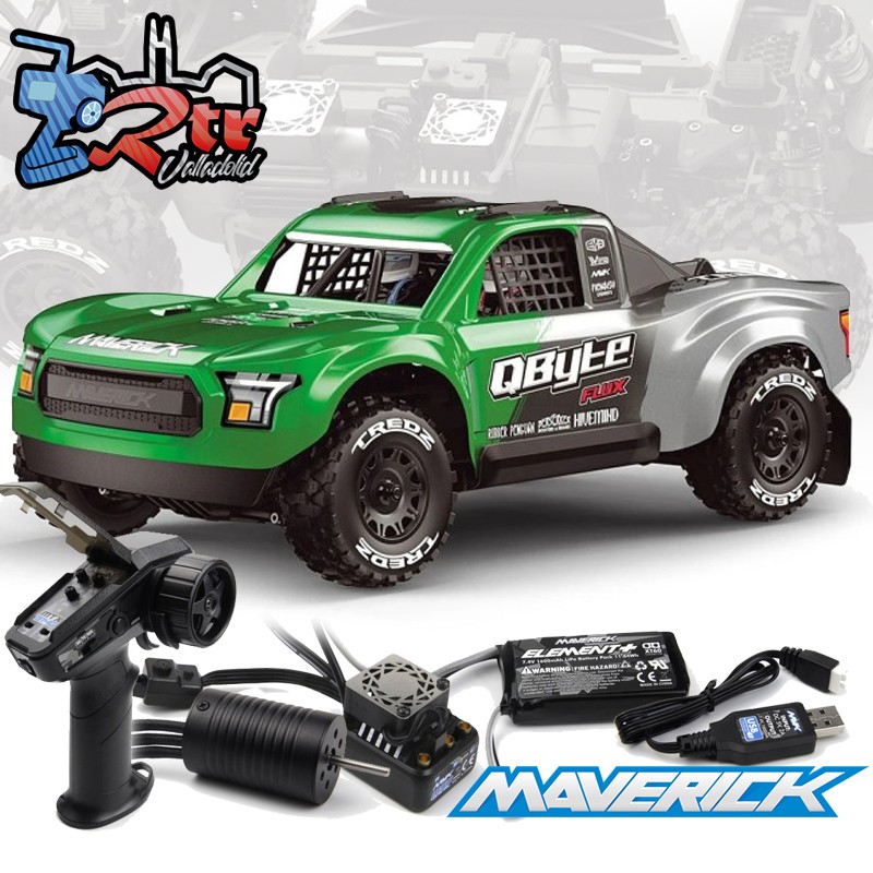 Maverick RC QByte SC Flux Brushless 1/12th SC Truck - Verde