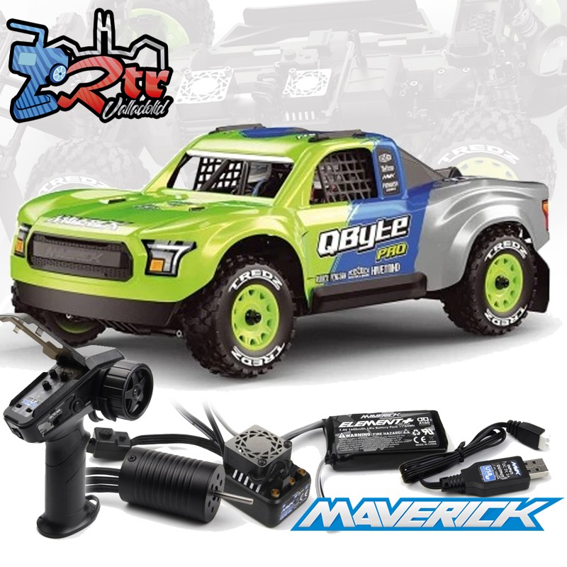 Maverick RC QByte SC Flux Brushless 1/12th SC Truck - Verde Pro