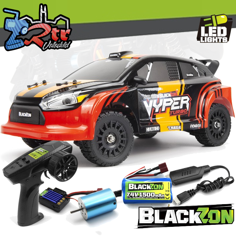 Blackzon Rally Vyper Turbo RX 1/-16 4WD Brushless Rojo negro