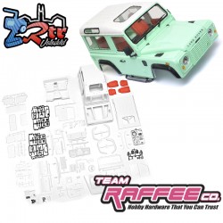 Team Raffee co Defender D90 Carcasa dura Blanca 275 mm con interior y puertas TRC/302223