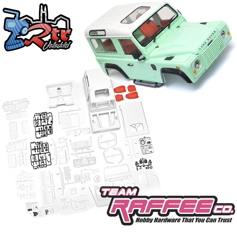Team Raffee co Defender D90 Carcasa dura Blanca 275 mm con interior y puertas TRC/302223
