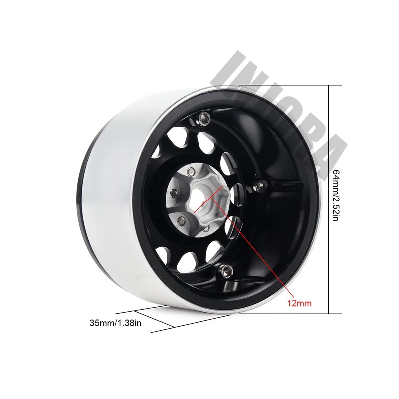 Llantas Injora 2.2 aluminio Crawler beadlock 109gr cada una (4 Unidades)
