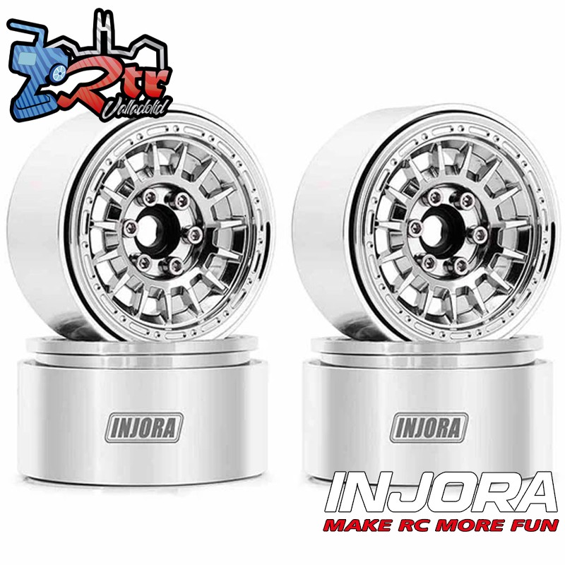 Llantas Injora 1.9 beadlock CNC Aluminum Multi-spoke 73gr c/u W1902 (4 Unidades) Cromo