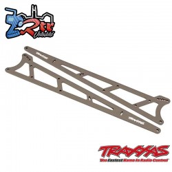 Placas laterales de aluminio gris para barra antivuelco Traxxas TRA9462