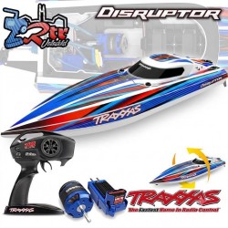 Lancha de carrera Traxxas Disruptor 4S Brushless TQ Azul Antivuelco TRA106064-4PINK