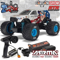 Arrma Gorgon Grom 4X4 1/16 RTR Escobillas Monster Truck Bateria y cargador Freedom Flyer