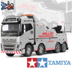 Camión Tamiya Scania Volvo FH16 Globetrotter 750 8x4 Kit 1/14 Pintado Plata