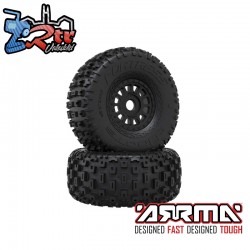 ARRMA dBOOTS 'FORTRESS' Tire Set Glued  Black (2pcs)