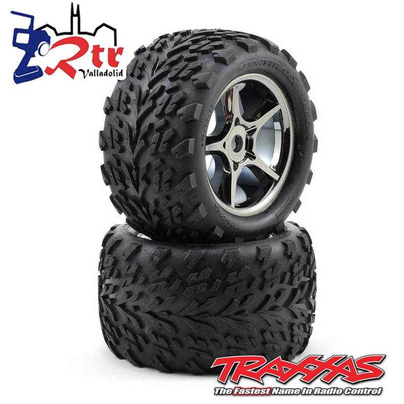 Ruedas Traxxas Gemini Cromo Negro Pegadas 17mm TRA5374X
