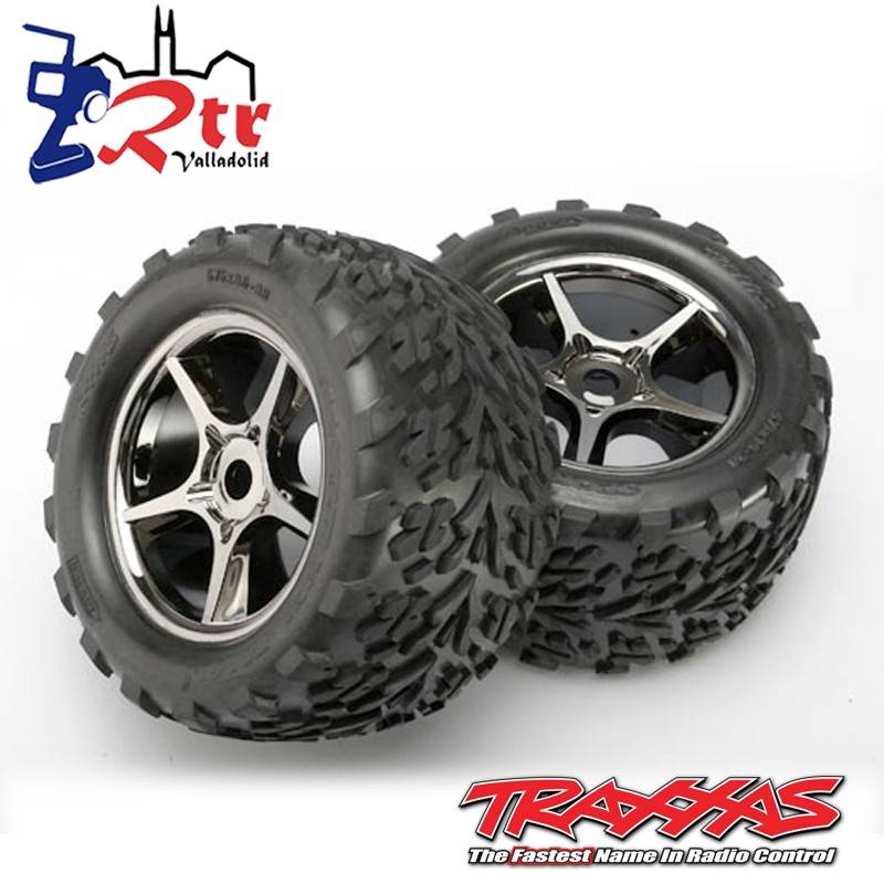 Ruedas Traxxas Gemini Cromo Negro Pegadas 17mm TRA5374X