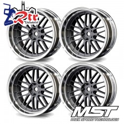Llantas Negro mate plateado FBK-S LM Drift MST Outset Variable ( 4 Unidades) MST102081FBK
