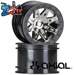 1-10 Rebel 2.2 Wheels  12mm Hex  Black Chrome (2)