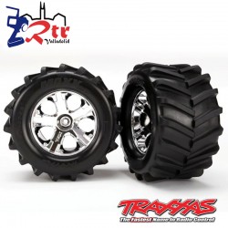 Ruedas ensambladas pegados 2.8 cromo All-Star insertos de espuma TRX6771