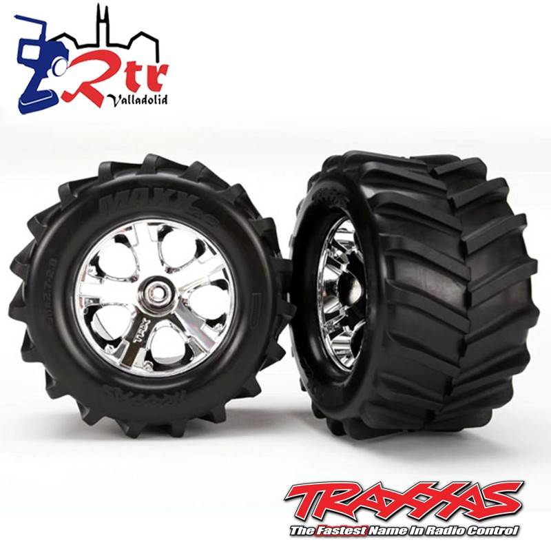 Ruedas ensambladas pegados 2.8 cromo All-Star insertos de espuma TRX6771