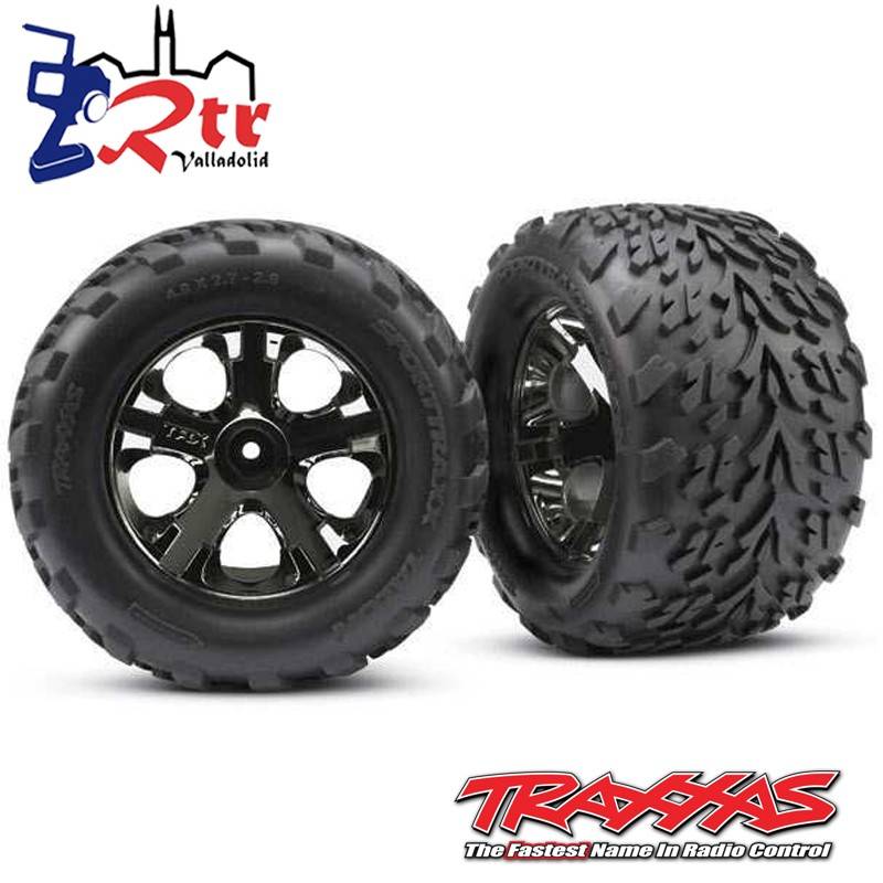 Ruedas ensambladas pegados 2.8 cromo Negro All-Star Talon insertos de espuma TRA3669A