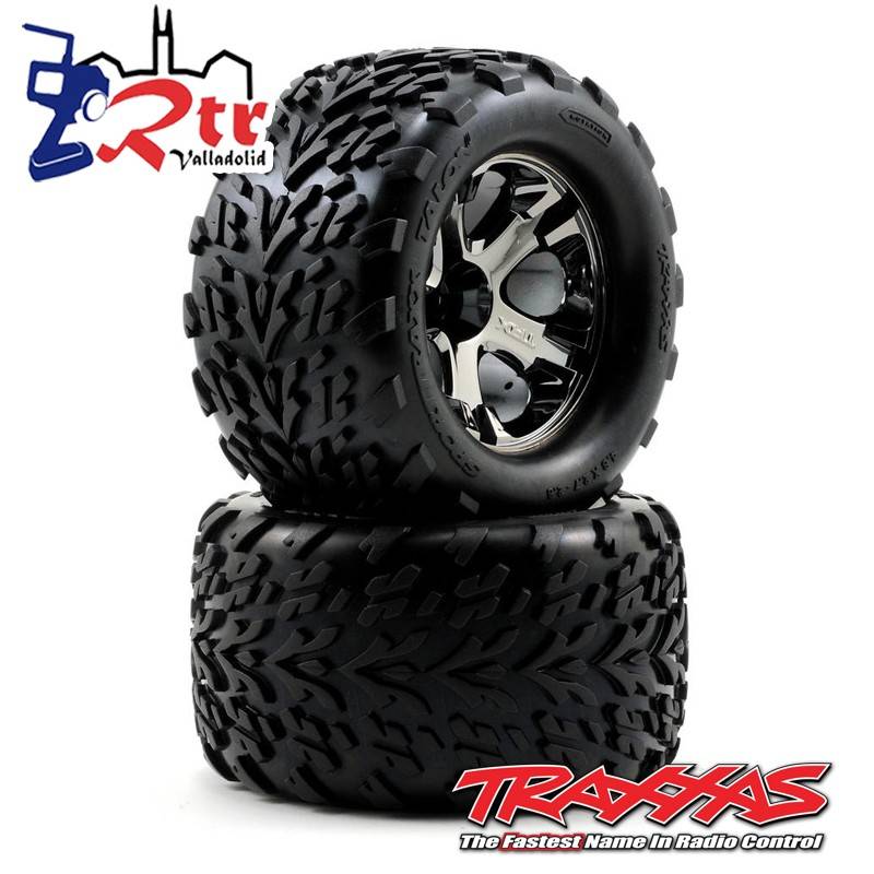 Ruedas ensambladas pegados 2.8 cromo Negro All-Star Talon insertos de espuma TRA3669A