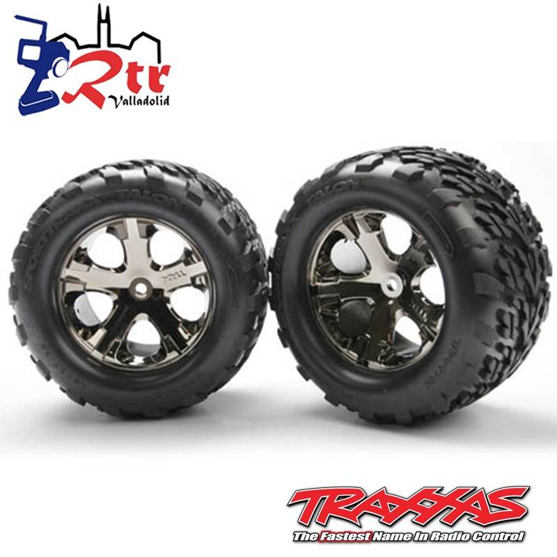 Ruedas ensambladas pegados 2.8 cromo Negro All-Star Talon insertos de espuma TRA3668A