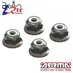 Tuercas de seguridad Nyloc Brida M4 Plata Arrma AR310773