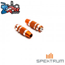 Spektrum Gimbal Stick Ends 24mm Orange with Silver (2):...