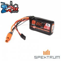 7.4V 650mAh 2S 15C Smart G2 Receiver LiPo Battery: IC3