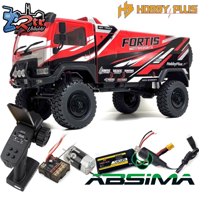 Crawler 1/18 Rally camion DKR-4 4wd Fortis RTR Rojo