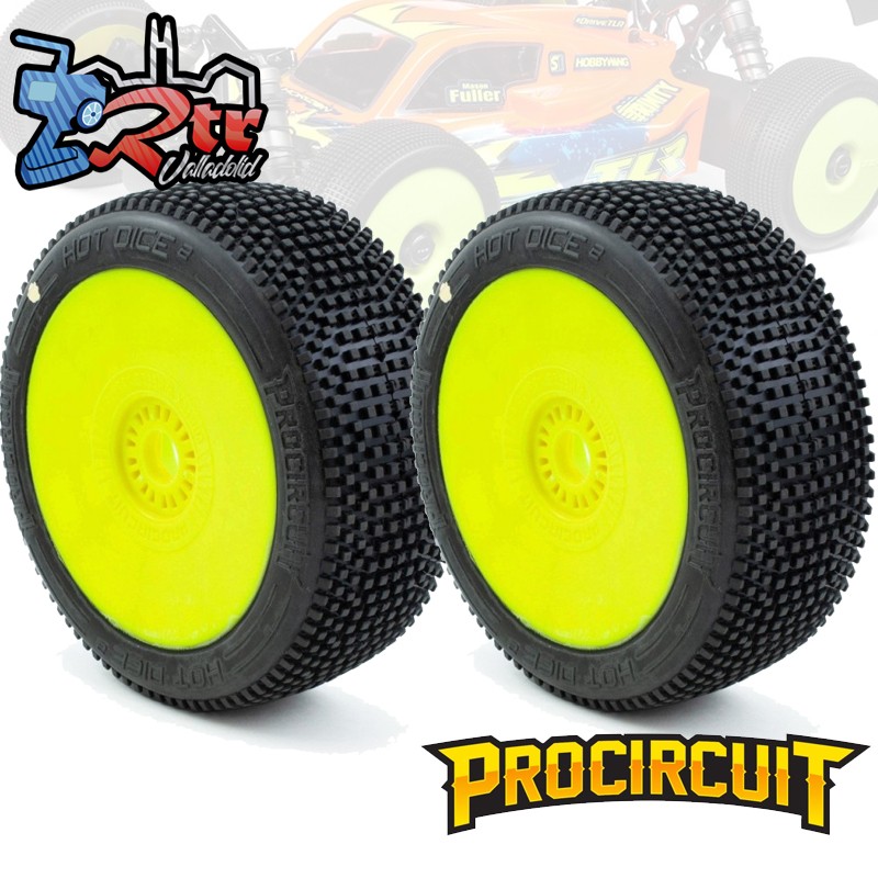 Ruedas Procircuit Hot Dice V2 Buggy C1 Super Suave en llanta Amarilla