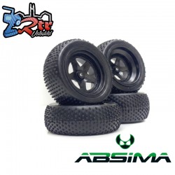 Ruedas 1/10 Buggy Wheel Set “Mini Block” negra 4 unidades