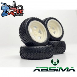Ruedas 1/10 Buggy Wheel Set “Mini Block” blanca 4 unidades