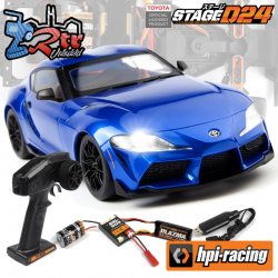 HPI Racing Stage-D24 1/24 2024 Toyota GR Supra Azul metallico 2wd RTR Escobillas